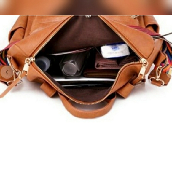 Cognac Convertible Guitar Strap Backpack Purse Bag - Picture 5 of 11